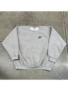 vintage nike grey and black small swoosh made in usa crewneck size large